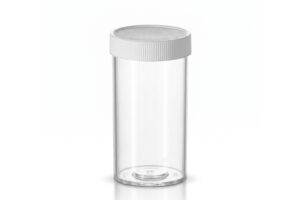 Clear Styrene Vial & White Cap