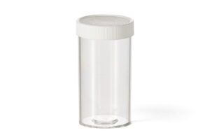 Clear Styrene Vial & White Cap