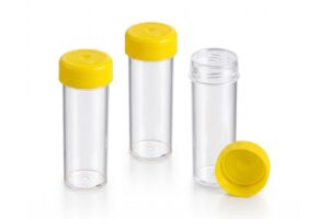 Vial Specimen with Yellow Cap 80H x 27D