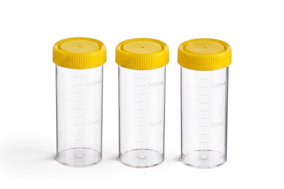 Vial Specimen PS with Yellow Cap 108H x 44D 1 Vial Specimen PS with Yellow Cap 108H x 44D