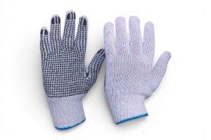 Gloves Knitted Poly/Cotton PVC Dots